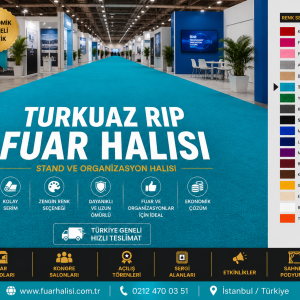 Turkuaz Rip Fuar Halısı | Stand ve Organizasyon Halısı